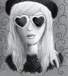 Cartoon: B n W Girl (small) by naths tagged heart girl black and white bw glasses blond