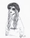 Cartoon: Mia (small) by naths tagged girl,glasses,hat,style,fashion