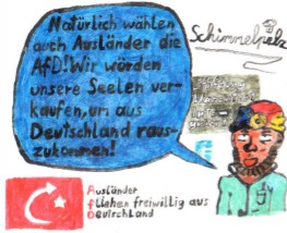 Cartoon: AfD - Phantasieausländer (medium) by Schimmelpelz-pilz tagged rassismus,afd,nazi,wutbürger