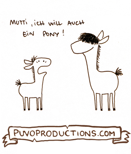 Cartoon: Auch ein Pony. (medium) by puvo tagged pony,horse,geschenk,kind,wunsch,present,gift,wish,child