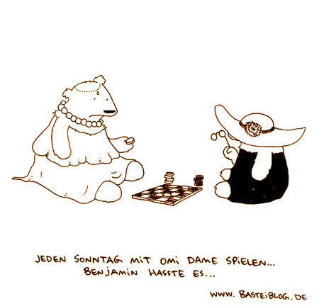 Cartoon: Dame. (medium) by puvo tagged dame,bär,bear,oma,großmutter