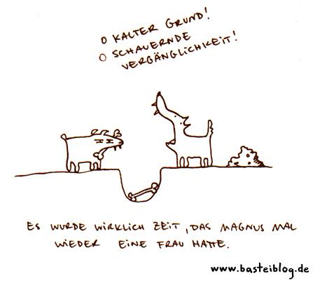 Cartoon: O kühler Grund. (medium) by puvo tagged hund,knochen,poesie,dog,bone,poetry