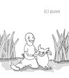 Cartoon: John Locke. (small) by puvo tagged lost,john,locke,pig,jungle,dschungel,schwein
