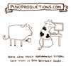 Cartoon: Sitzball. (small) by puvo tagged cow,kuh,sitzball,büro,euter,mann,sitting,breast,ball,boob,frau,udder,busen,brust,belästigung,haressment,office