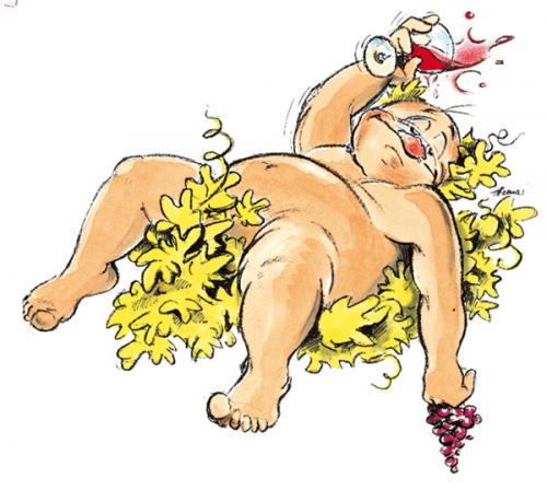 Cartoon: bacchus (medium) by lowart tagged trinken