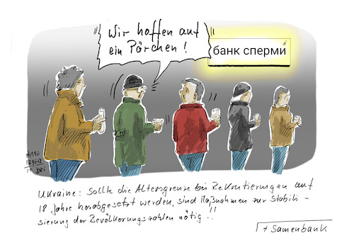 Cartoon: Die Vorsichtsmaßnahmen... (medium) by Jori Niggemeyer tagged krieg,slavaukraini,kinder,samenbank,ukraine,rekruten,bevölkerung,fckputin,cartoon,jori,joriniggemeyer,niggemeyer,krieg,slavaukraini,samenbank,ukraine,rekruten,bevölkerung,fckputin,cartoon,jori,joriniggemeyer,niggemeyer