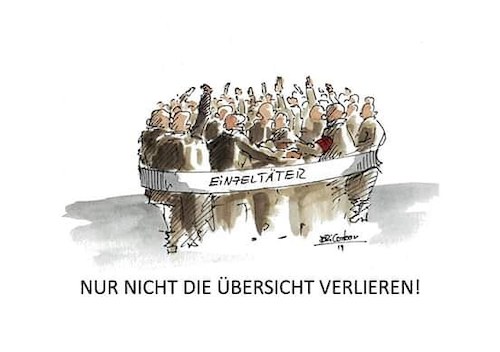 Cartoon: Nur nicht die... (medium) by Jori Niggemeyer tagged einzeltäter,gruppentäter,halle2019,noafd,noantisemitismus,norassismus,einzeltäter,gruppentäter,halle2019,noafd,noantisemitismus,norassismus