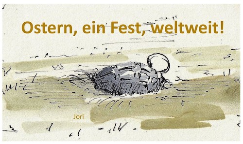 Cartoon: Ostern - ein Fest - weltweit (medium) by Jori Niggemeyer tagged ostern,eier,granaten,krieg,frieden,joricartoon,joriniggemeyer