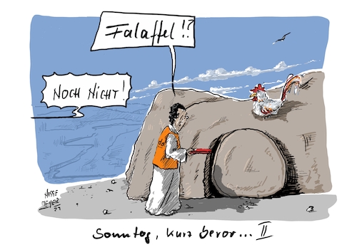 Cartoon: Ostersonntag XXII... (medium) by Jori Niggemeyer tagged ostersonntag,lieferservice,lieferando,falaffel,auferstehung,hahn,petrus,grab,religion,katholizismus,christentum,religionsstifter,ostern,humor,joricartoon,niggemeyer,cartooon,cartoonart,illustration,illustrator,karikatur,satire,cartoondrawing,cartoon,ostersonntag,lieferservice,lieferando,falaffel,auferstehung,hahn,petrus,grab,religion,katholizismus,christentum,religionsstifter,ostern,humor,joricartoon,niggemeyer,cartooon,cartoonart