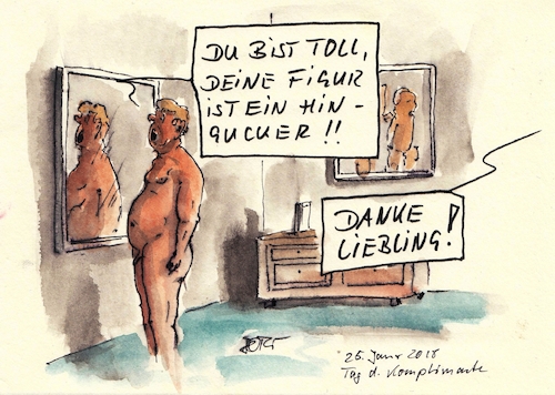 Cartoon: Tag der Komplimente (medium) by Jori Niggemeyer tagged komplimente,joriniggemeyer,joricartoon