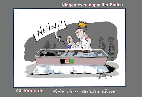 Cartoon: Wachgeküsst... (medium) by Jori Niggemeyer tagged taliban,wachgeküsst,usa,europa,verantwortung,weitsicht,taliban,wachgeküsst,usa,europa,verantwortung,weitsicht,sarg,könig,krone