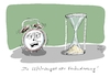 Cartoon: Die U h rangst... (small) by Jori Niggemeyer tagged zeitumstellung,uhrumstellung,sommerzeit,winterzeit,uhr,sanduhr,wecker,angst,entspannt