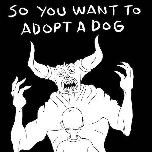 Cartoon: Adopt a dog is a privilege (medium) by javierhammad tagged dog,adoption,poor,house,tennant,park,dog,adoption,poor,house,tennant,park