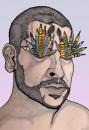 Cartoon: Through my eyes Selfportrait (small) by javierhammad tagged selfportait pencil markers picture