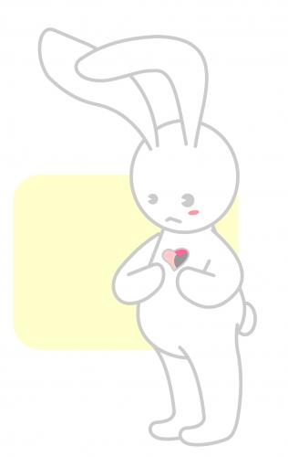 Cartoon: missing heart (medium) by coo tagged sad,bunny,freehand,yellow,broken,heart