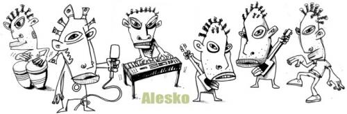 Cartoon: All the band (medium) by Alesko tagged logo,music,ouawawave,alesko