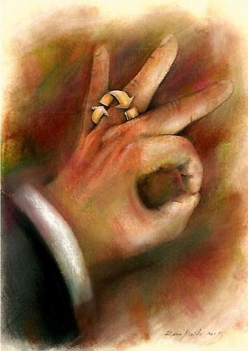 Cartoon: Ring (medium) by Riina Maido tagged ring,hand