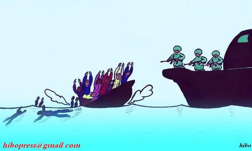 Cartoon: Illegal immigration (medium) by hibo tagged illegal,immigration
