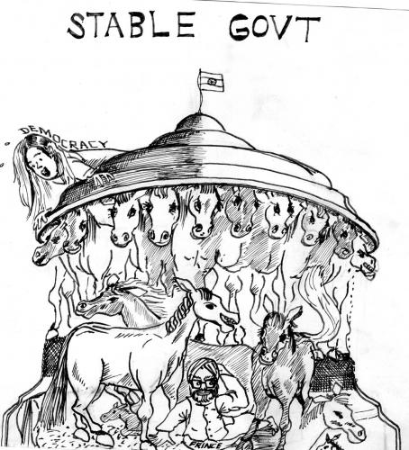 Cartoon: Stable UPA govt (medium) by dprince tagged stabling,for,stable,govt