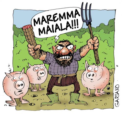 Cartoon: Maremma Maiala! (medium) by massimogariano tagged pig,virus,italy,maremma
