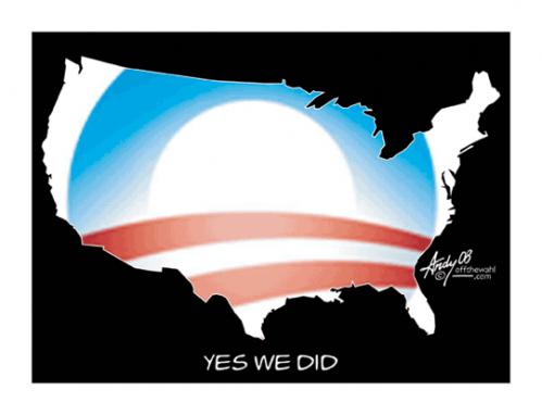 Cartoon: Yes We Did (medium) by offthewahltoons tagged andrew,wahl,president,barack,obama,election,2008