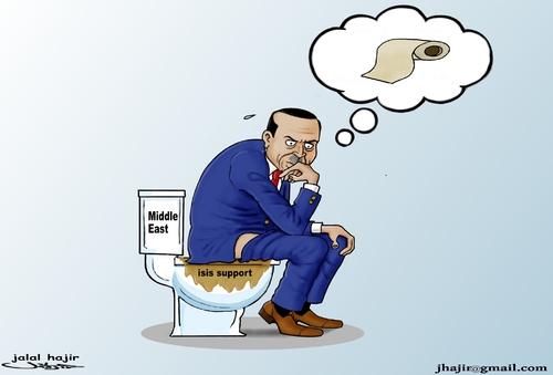 Cartoon: Erdugan the thinker ... (medium) by jalal hajir tagged isis,erdugan