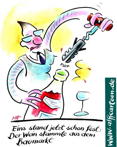 Cartoon: Baumarktwein (medium) by Alff tagged wein,wine,food,drinking,trinken