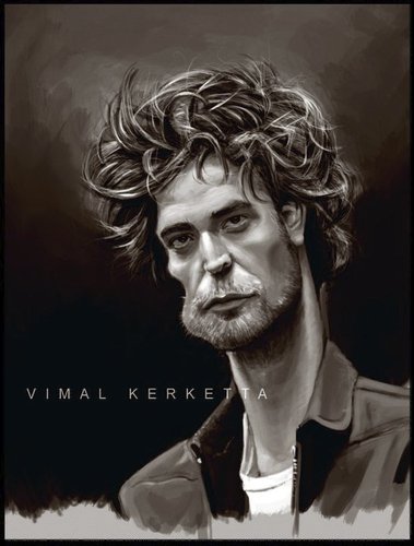 Cartoon: Caricature-Robert pattinson (medium) by vim_kerk tagged robert,pattinson,saga,twilight,full,moon,eclipse