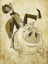 Cartoon: Flying Pig (small) by vim_kerk tagged piggy,cowboy,pig,flying