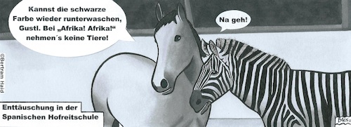 Cartoon: Afrika! Afrika! (medium) by BAES tagged pferde,tiere,afrika,show,heller,zebra,lipizzaner,wien,pferde,tiere,afrika,show,heller,zebra,lipizzaner,wien