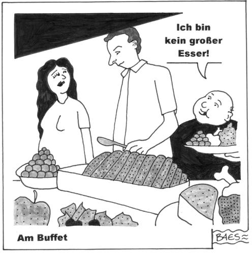 Cartoon: Am Buffet (medium) by BAES tagged buffet,essen,gesundheit,übergewicht,fettleibigkeit,ernährung,diät,kalorien