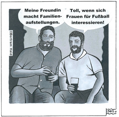 Cartoon: Aufstellungen (medium) by BAES tagged fußball,therapie,männer,frauen,sport,fußball,therapie,männer,frauen,sport