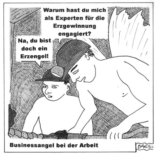 Cartoon: Businessangel bei der Arbeit (medium) by BAES tagged engel,erzengel,wirtschaft,businessangel,bergbau,männer,arbeiter,rohstoffgewinnung,mineralien,kumpel,engel,erzengel,wirtschaft,bergbau,arbeiter,rohstoffgewinnung,mineralien,rohstoffe,arbeit,beruf,job