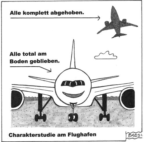 Cartoon: Charakterstudie am Flughafen (medium) by BAES tagged flughafen,charakter,starten,landen,urlaub,flugzeuge,flughafen,flugzeuge,urlaub,landen,starten,charakter