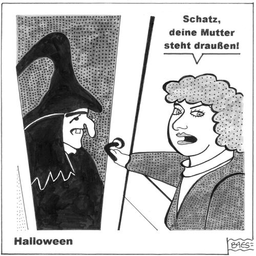 Cartoon: Halloween (medium) by BAES tagged halloween,hexe,mutter,schwiegermutter,frau,ehepaar,halloween,hexe,mutter,schwiegermutter,ehepaar,frau