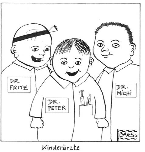 Cartoon: Kinderärzte (medium) by BAES tagged kind,kinder,arzt,ärzte,medizin,doktor,klinik