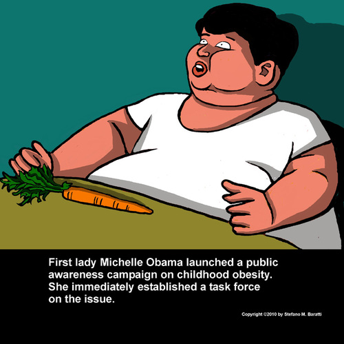 Cartoon: Michelle Obama (medium) by perugino tagged obama,health