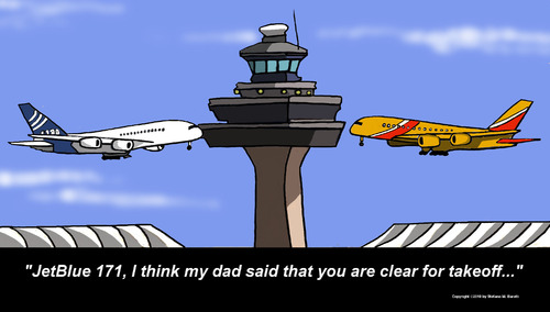 Cartoon: Take off at JFK (medium) by perugino tagged airlines