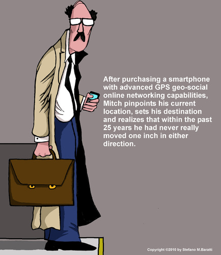 Cartoon: The GPS delusion (medium) by perugino tagged work,office,bureaucracy,corporation,employment
