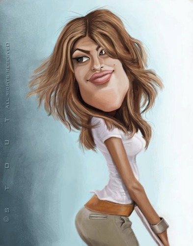 Cartoon: Eva Mendes (medium) by doodleart tagged caricature,actress,latina,celebrity