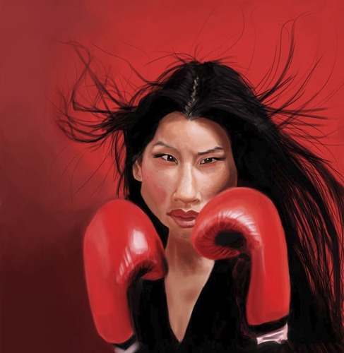 Cartoon: Lucy Liu (medium) by doodleart tagged lucy,liu,actress,asian,famous