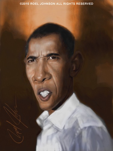 Cartoon: Obama (medium) by thatboycandraw tagged obama,barak
