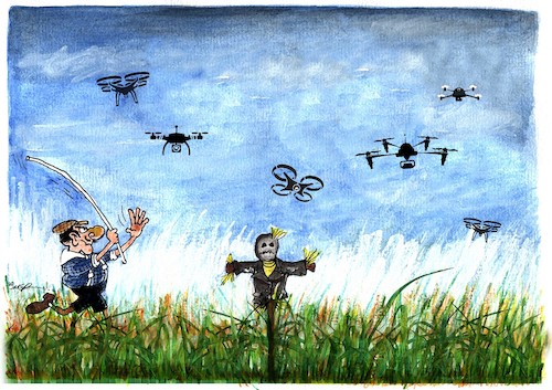 Cartoon: drone (medium) by omer cam tagged drone