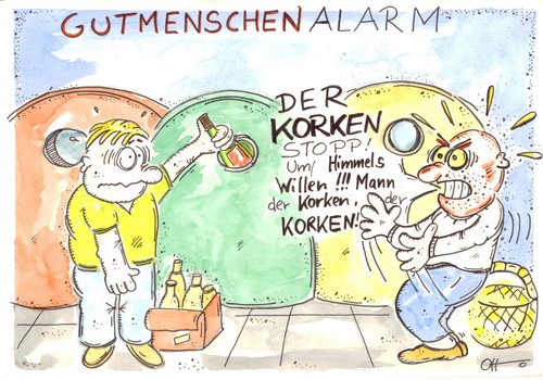 Cartoon: Gutmenschenalarm II (medium) by Ottos tagged society