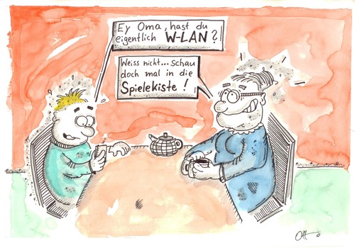 Cartoon: W-LAN (medium) by Ottos tagged normal,life