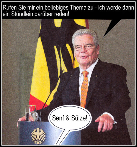 Cartoon: ... (medium) by Andreas Prüstel tagged gauck,senf,sülze,bundespräsident,cartoon,collage,andreas,pruestel