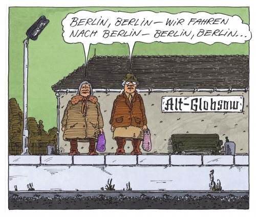 Cartoon: alt-globsow (medium) by Andreas Prüstel tagged berlin,fussball,brandenburg,provinz,shopen