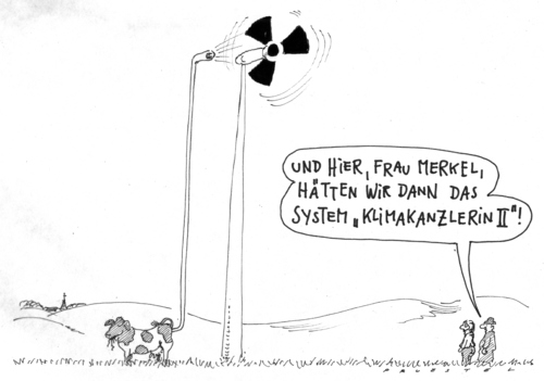 Cartoon: Angela Klima (medium) by Andreas Prüstel tagged merkel,energiepolitik,energiereise,alternativeenergie,atomkraft,angela merkel,energiepolitik,umwelt,atomkraftwerk,akw,atomkraft,energie,alternative,wind,windrad,angela,merkel
