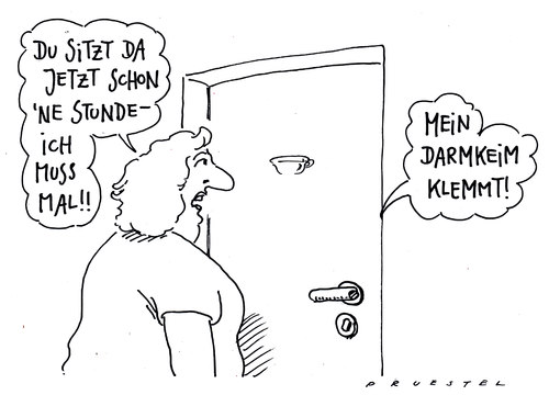 Cartoon: besetzt (medium) by Andreas Prüstel tagged ehec,infektion,darmkeime,ehec,infektion,darmkeime