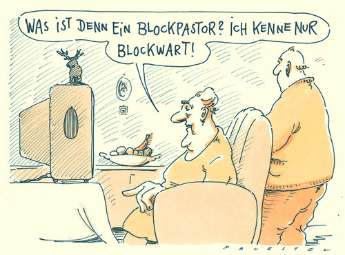 Cartoon: blockbuster (medium) by Andreas Prüstel tagged blockbuster,eventmovie,mainstreamfilm,tv,blockwart,blockbuster,tv,blockwart,filme